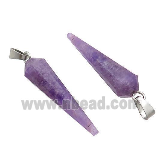 Natural Purple Amethyst Pendulum Pendant