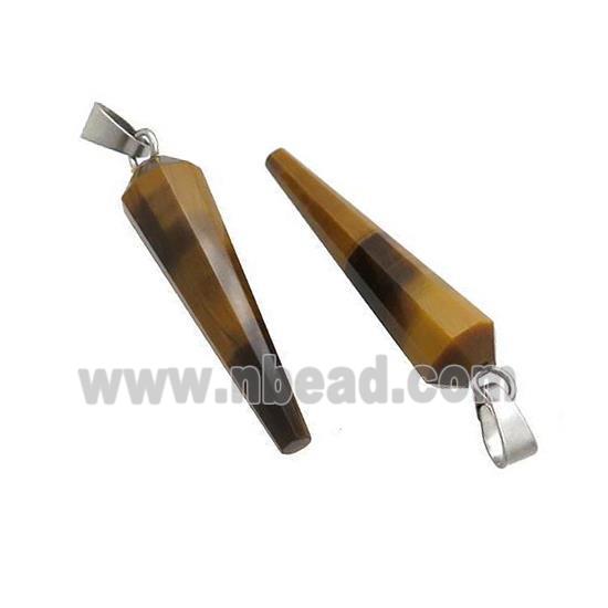 Natural Tiger Eye Stone Pendulum Pendant Yellow