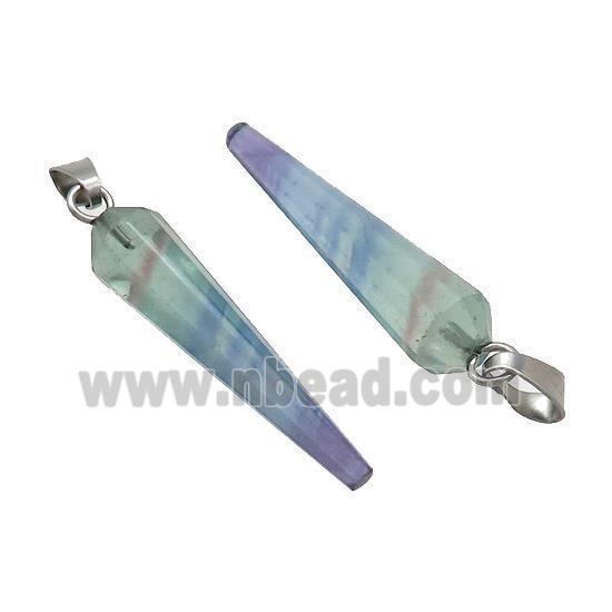 Natural Fluorite Pendulum Pendant Multicolor