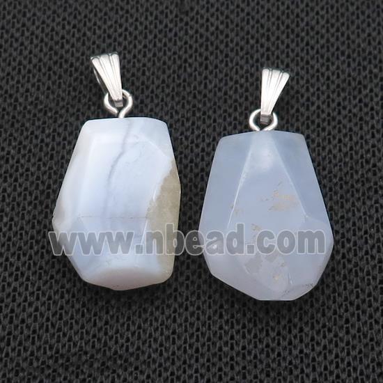 Natural Blue Lace Agate Pendant Freeform