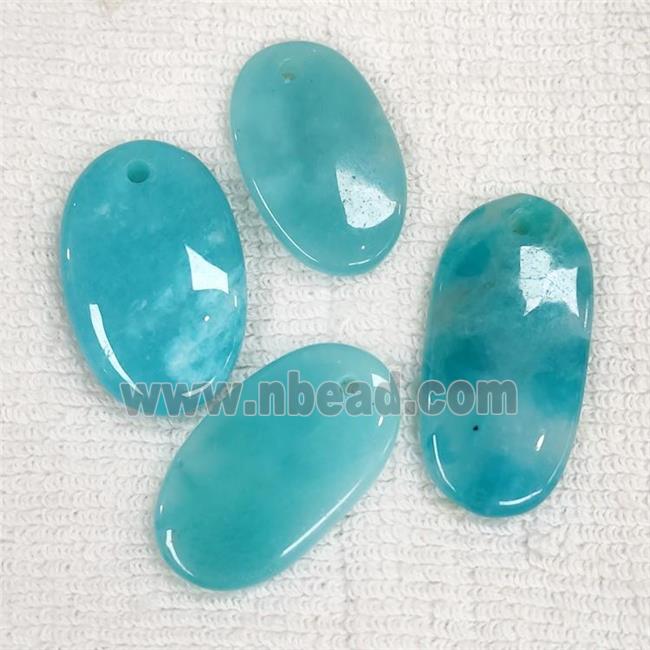 Natural Blue Amazonite Pendant Oval