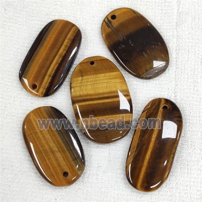 Natural Tiger Eye Stone Pendant Oval