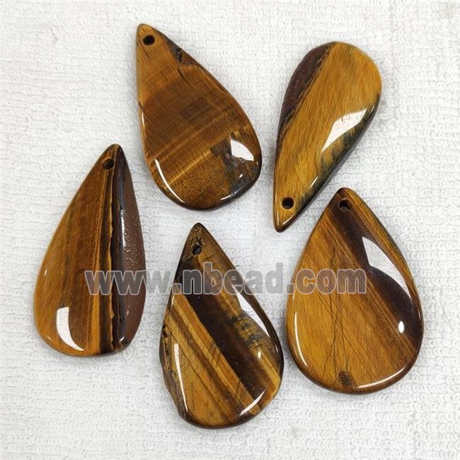 Natural Tiger Eye Stone Pendant Teardrop