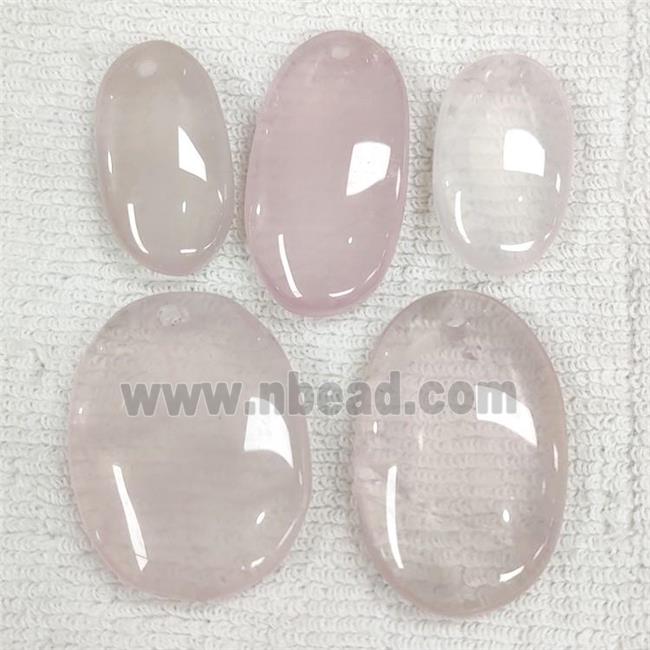 Natural Rose Quartz Pendant Oval