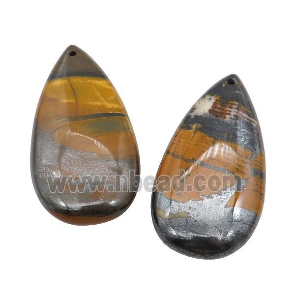 Natural Iron Tiger Eye Stone Pendant Teardrop