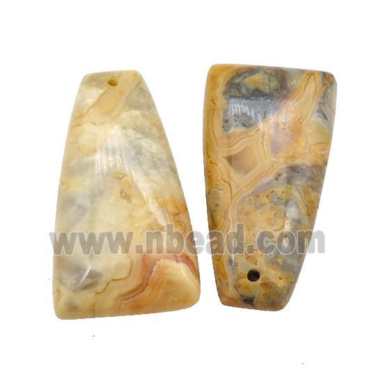 Natural Yellow Crazy Lace Agate Trapeziform Pendant