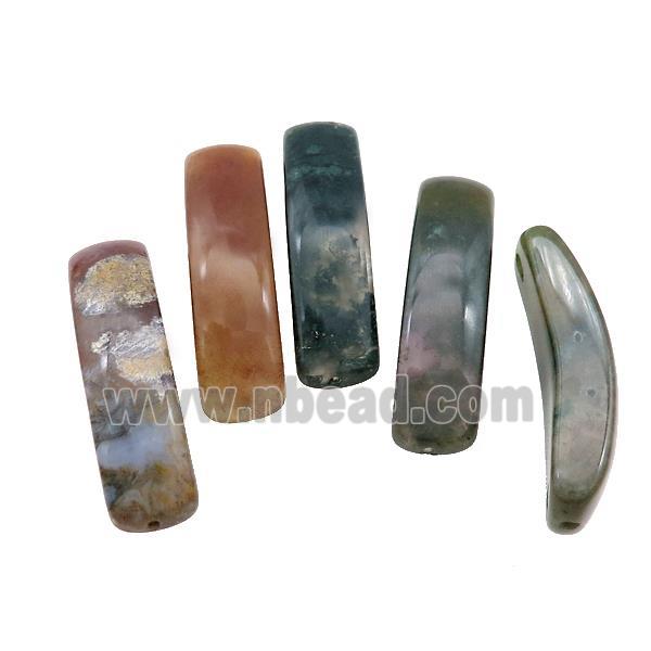 Natural Indian Agate bracelet Connector Curving Multicolor