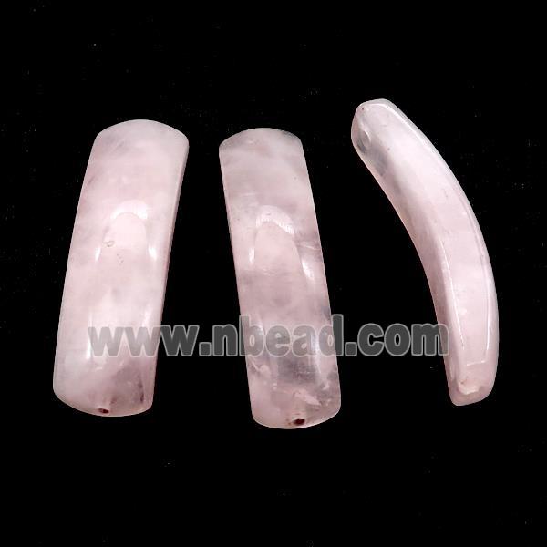 Natural Pink Rose Quartz Bracelet Connector Curving