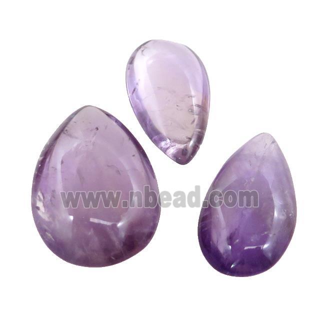 Natural Amethyst Teardrop Pendant Nohole Undrilled