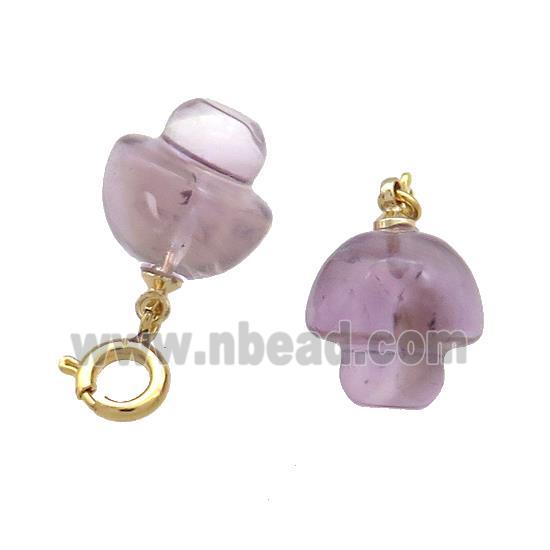 Natural Amethyst Mushroom Pendant Purple 