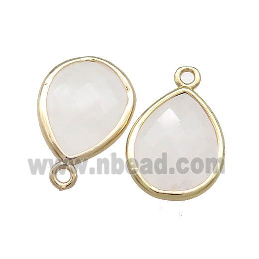 Natural Clear Quartz Teardrop Pendant Gold Plated