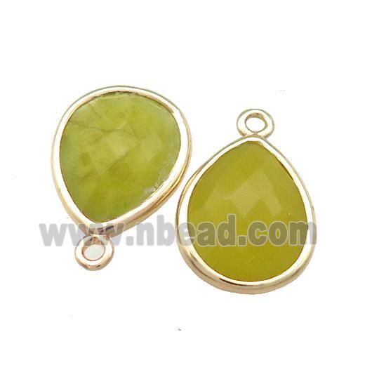 Natural Lemon Quartz Teardrop Pendant Gold Plated