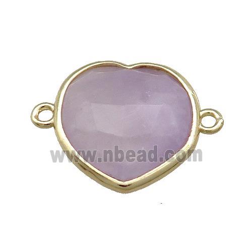 Amethyst Heart Connector Gold Plated