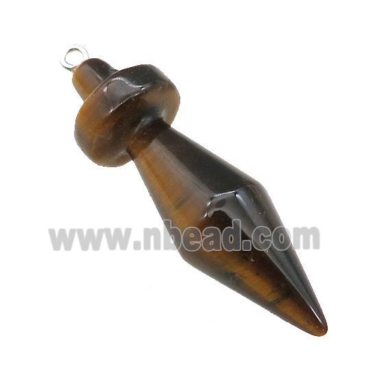 Natural Tiger Eye Stone Pendulum Pendant