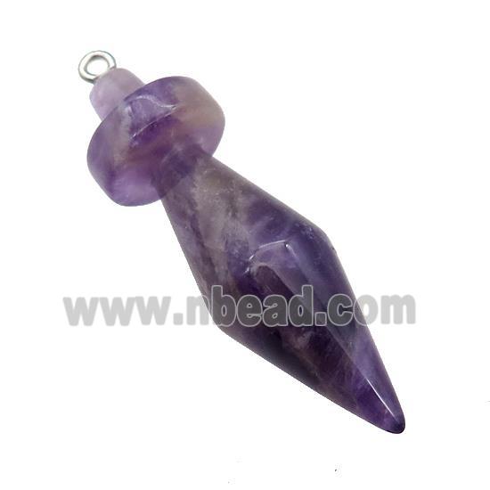 Natural Purple Amethyst Pendulum Pendant