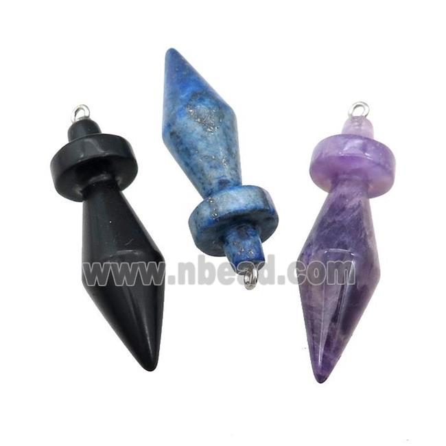 Natural Gemstone Pendulum Pendant Mixed