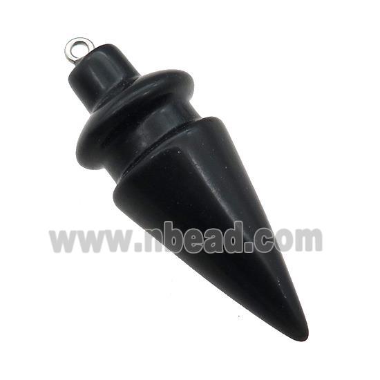 Natural Black Obsidian Pendulum Pendant