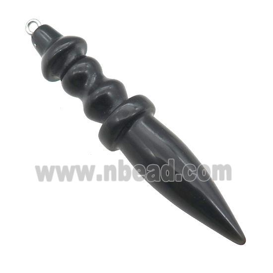 Natural Black Obsidian Pendulum Pendant