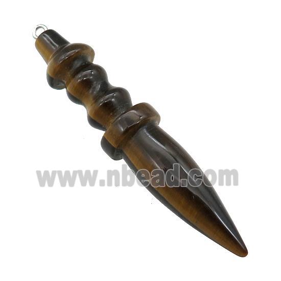 Natural Tiger Eye Stone Pendulum Pendant