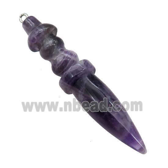 Natural Purple Amethyst Pendulum Pendant