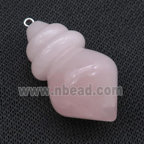 Natural Pink Rose Quartz Pendulum Pendant