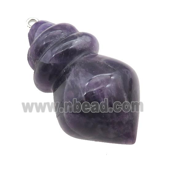 Natural Purple Amethyst Pendulum Pendant