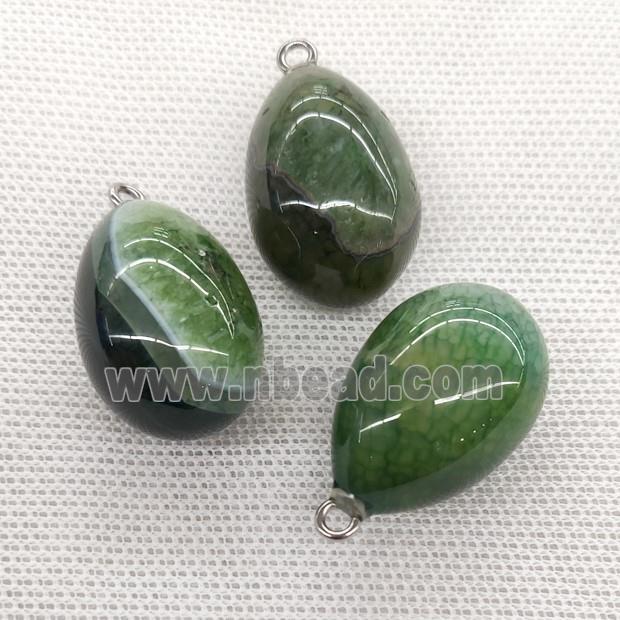 Natural Agate Druzy Egg Pendant Green Dye