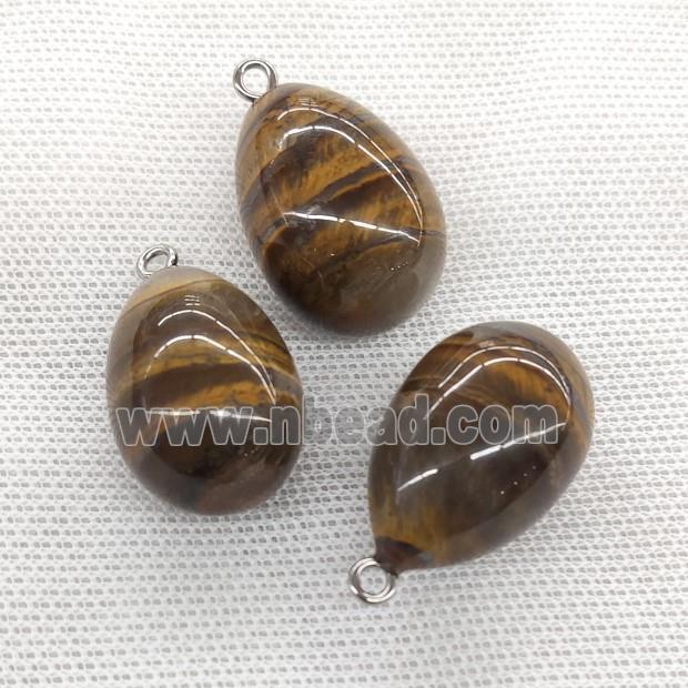 Natural Iron Tiger Eye Stone Egg Pendant