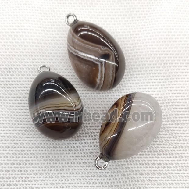 Natural Agate Egg Pendant Coffee