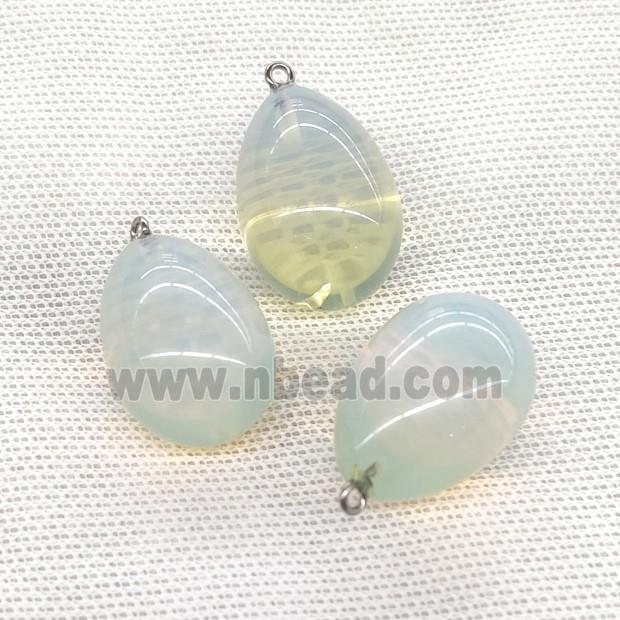 Natural White Opalite Egg Pendant