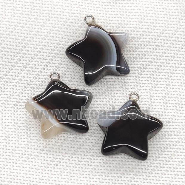 Agate Druzy Star Pendant Black