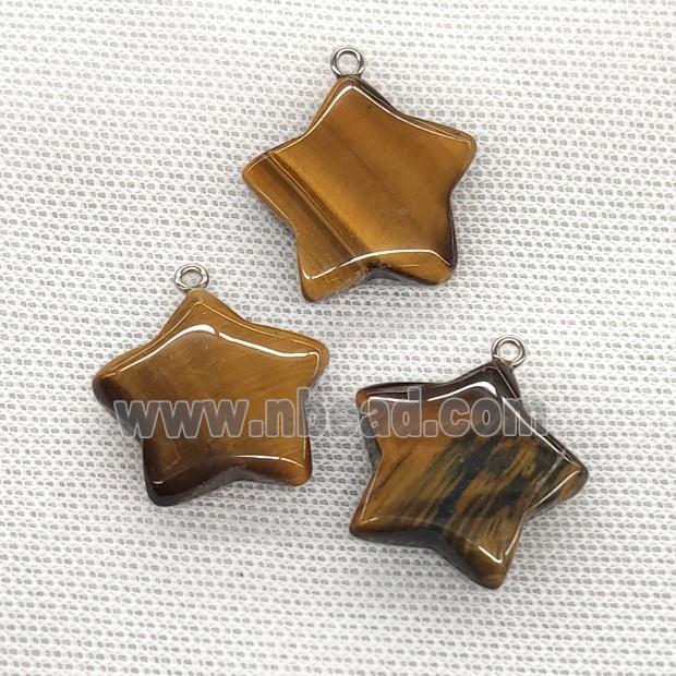 Natural Tiger Eye Stone Star Pendant