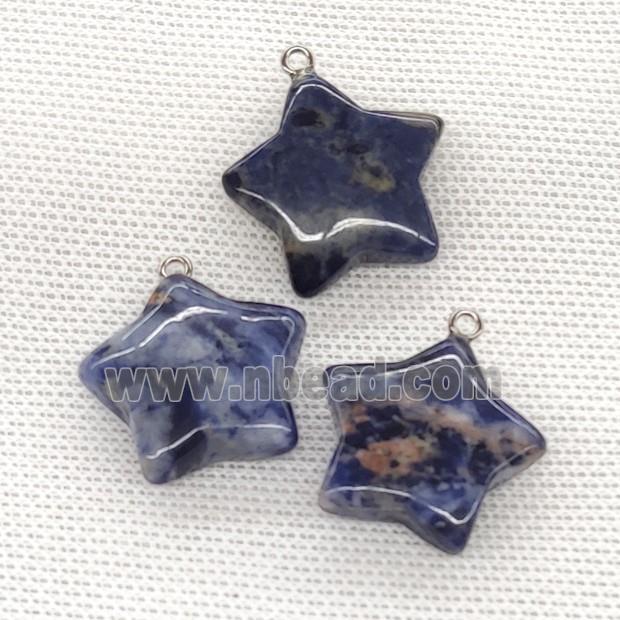 Natural Blue Sodalite Star Pendant