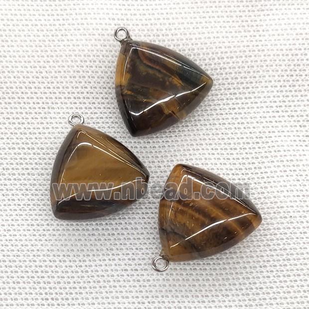 Natural Tiger Eye Stoen Triangle Pendant