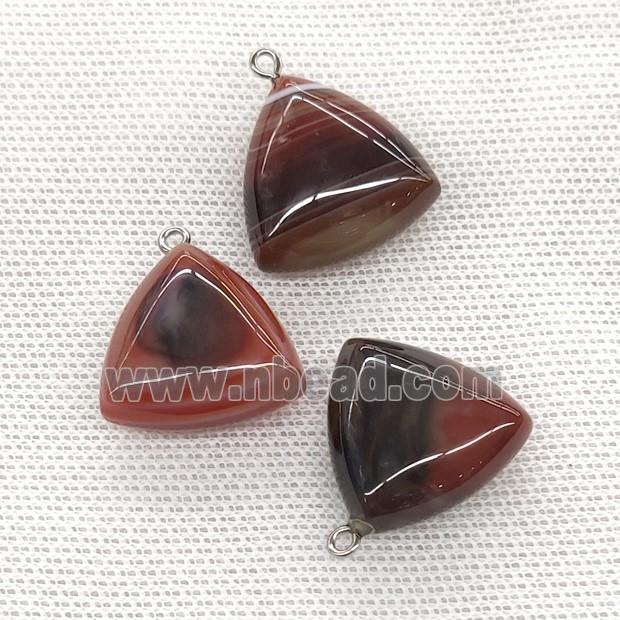 Natural Agate Triangle Pendant DeepRed