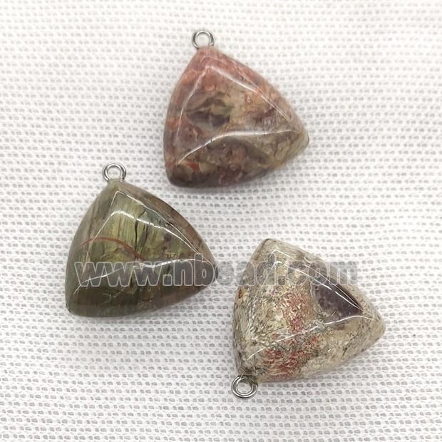 Natural Ocean Jasper Triangle Pendant Multicolor