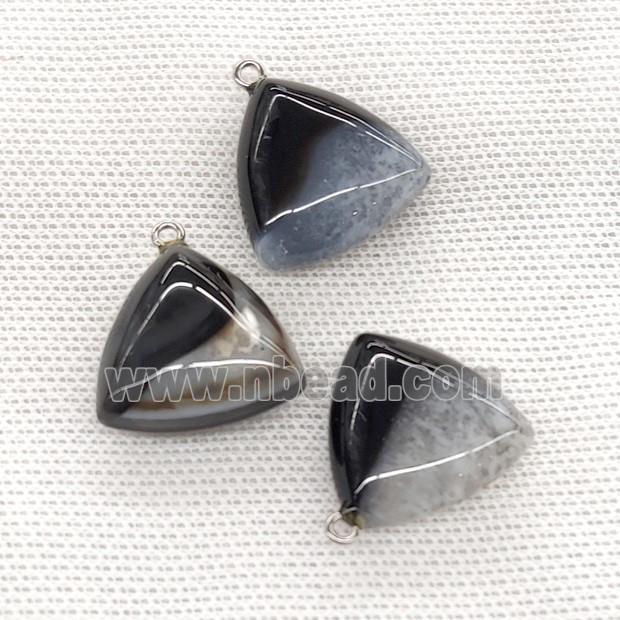 Natural Agate Triangle Pendant Black