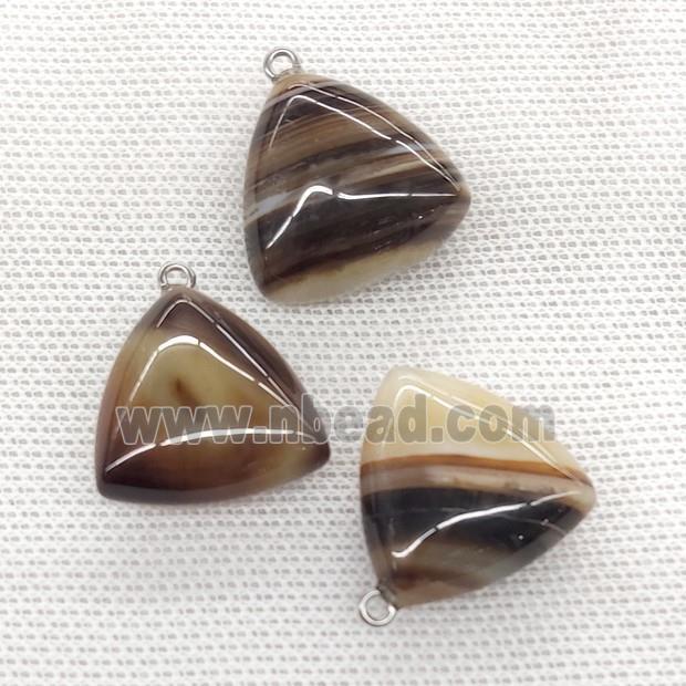 Natural Agate Triangle Pendant Coffee