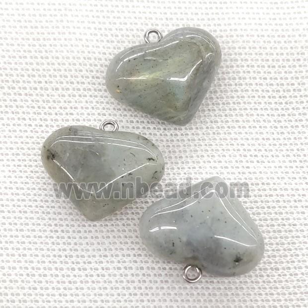 Natural Labradorite Heart Pendant