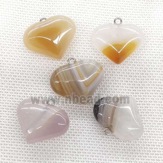 Natural Agate Heart Pendant