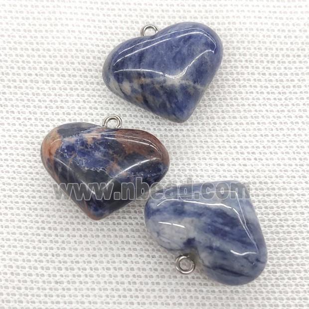 Natural Blue Sodalite Heart Pendant