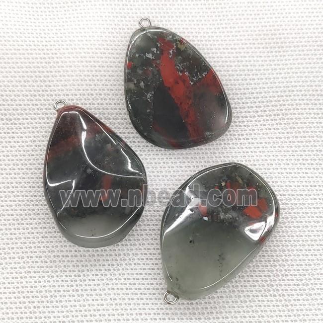 African Bloodstone Teardrop Pendant Twist