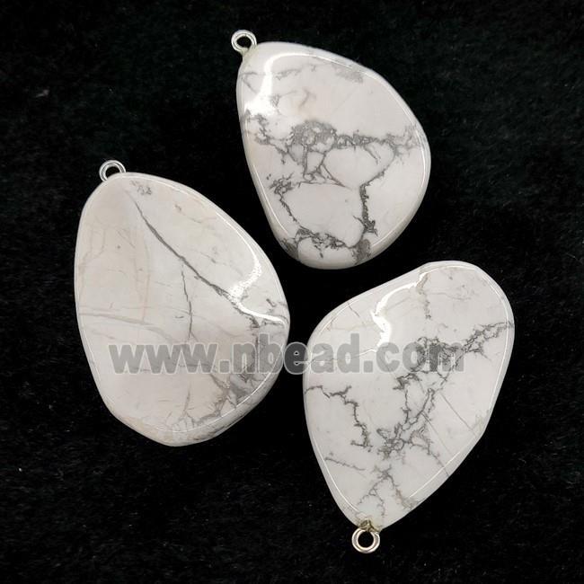 White Howlite Teardrop Pendant Twist