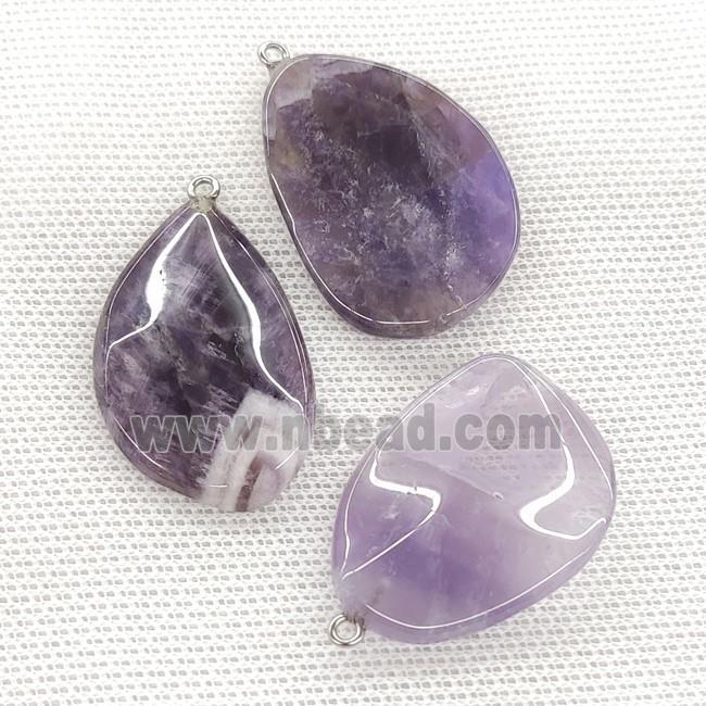 Natural Amethyst Teardrop Pendant Twist Purple