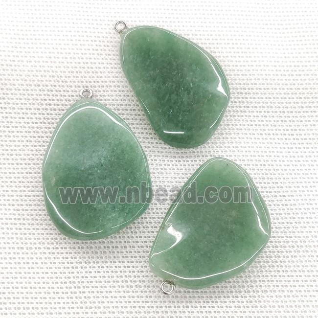 Natural Green Aventurine Teardrop Pendant Twist