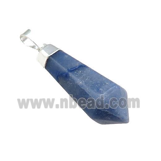 Blue Aventurine Pendulum Pendant Silver Plated