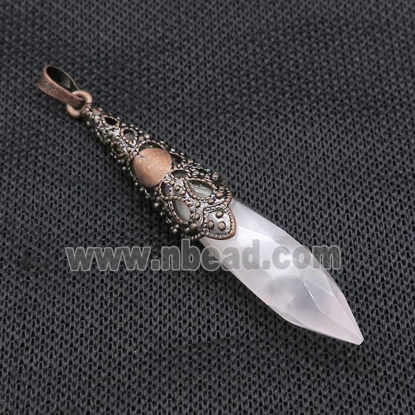 Rose Quartz Pendulum Pendant Antique Red