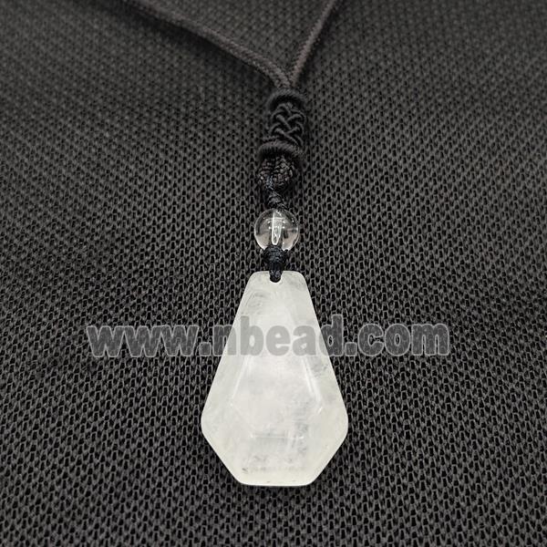 Natural Clear Quartz Necklaces Adjustable Nylon Rope