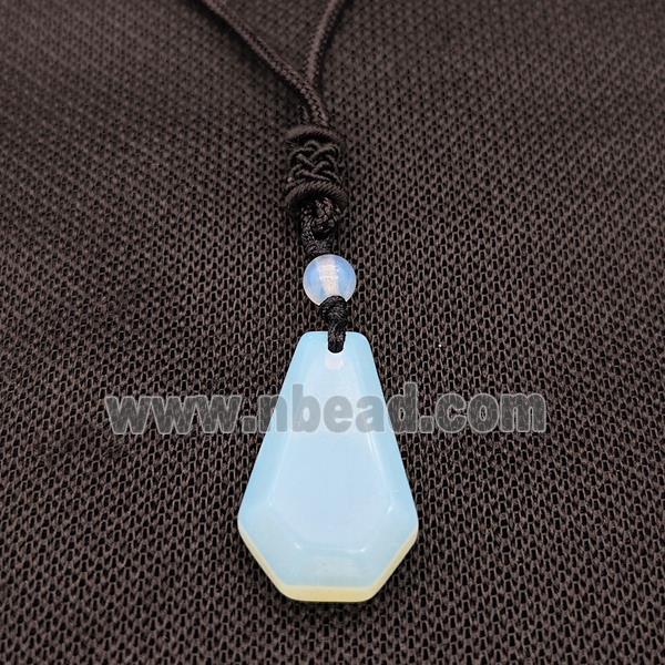 White Opalite Necklaces Adjustable Nylon Rope