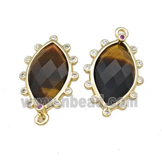 Natural Tiger Eye Stone Eye Pendant Gold Plated